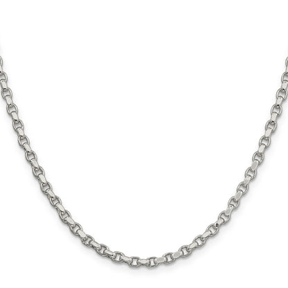 26 Inch Sterling Silver 3.5mm Diamond-Cut Rolo Chain Necklace