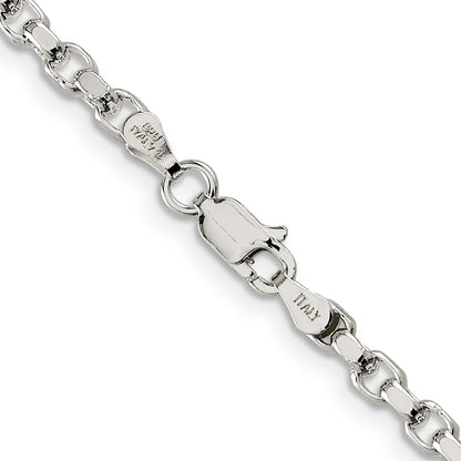 16 Inch Sterling Silver 3.5mm Diamond-Cut Rolo Chain Necklace