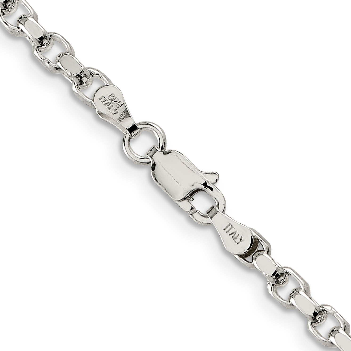 26 Inch Sterling Silver 3.5mm Diamond-Cut Rolo Chain Necklace