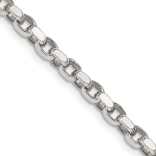 16 Inch Sterling Silver 3.5mm Diamond-Cut Rolo Chain Necklace