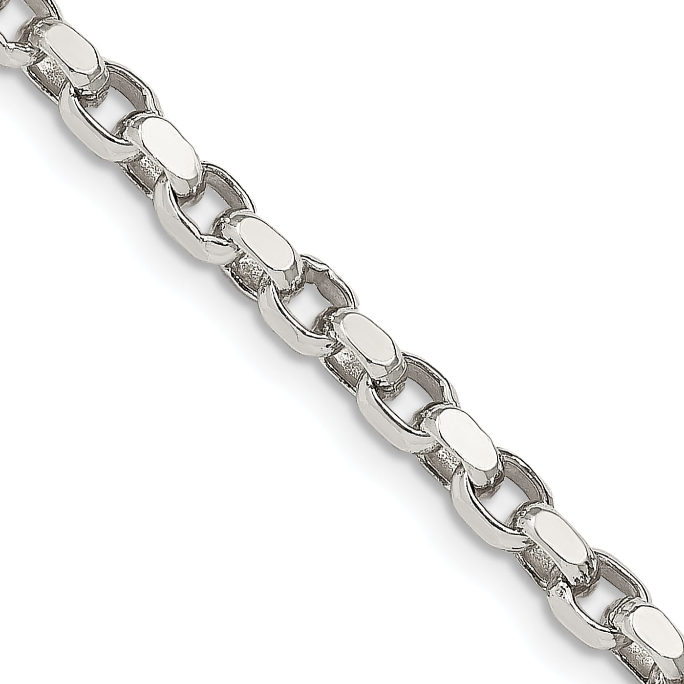 26 Inch Sterling Silver 3.5mm Diamond-Cut Rolo Chain Necklace