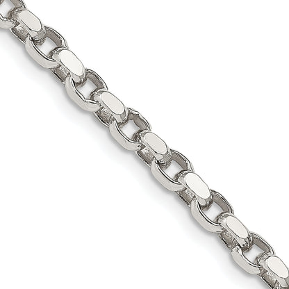 22 Inch Sterling Silver 3.5mm Diamond-Cut Rolo Chain Necklace