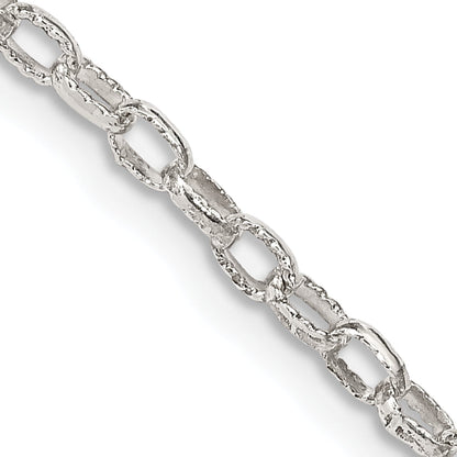 16 Inch Sterling Silver 3mm Fancy Patterned Rolo Chain Necklace
