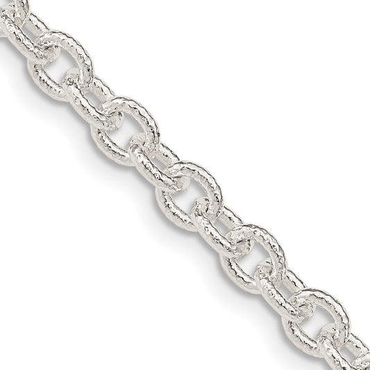 16 Inch Sterling Silver 4.55mm Fancy Patterned Rolo Chain Necklace