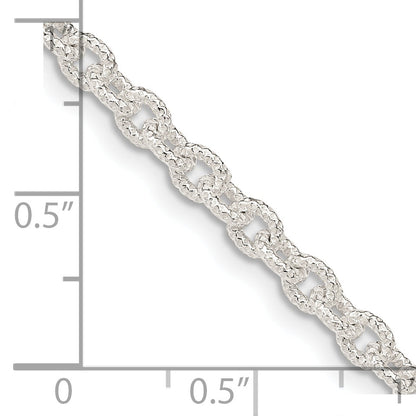 8 Inch Sterling Silver 3.75mm Fancy Rolo Chain Bracelet