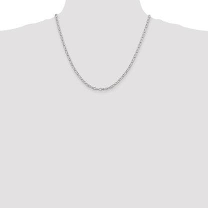 20 Inch Sterling Silver 3.75mm Fancy Patterned Rolo Chain Necklace
