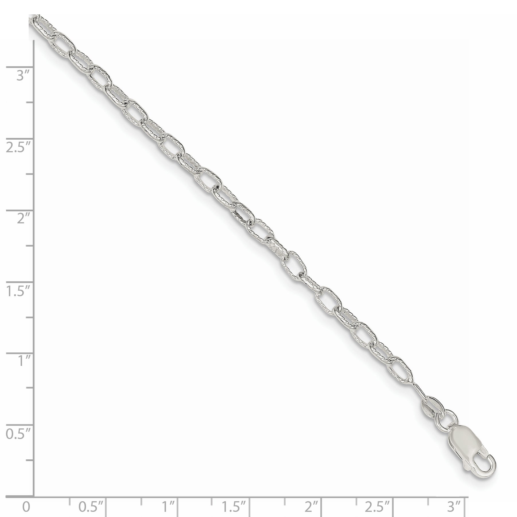 8 Inch Sterling Silver 3.75mm Fancy Rolo Chain Bracelet