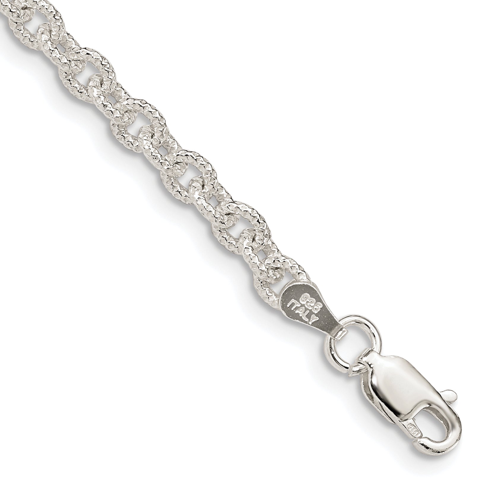 7 Inch Sterling Silver 3.75mm Fancy Rolo Chain Bracelet