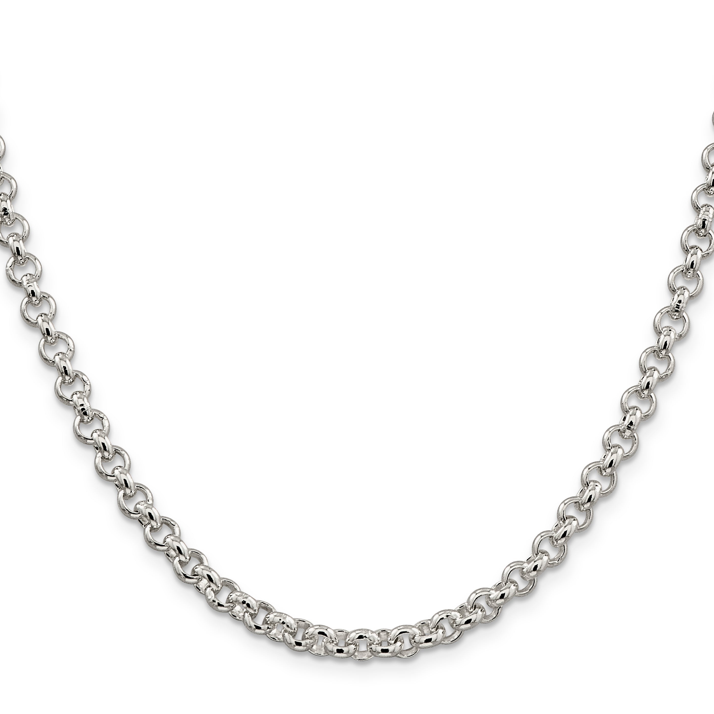 30 Inch Sterling Silver 5mm Rolo Chain Necklace