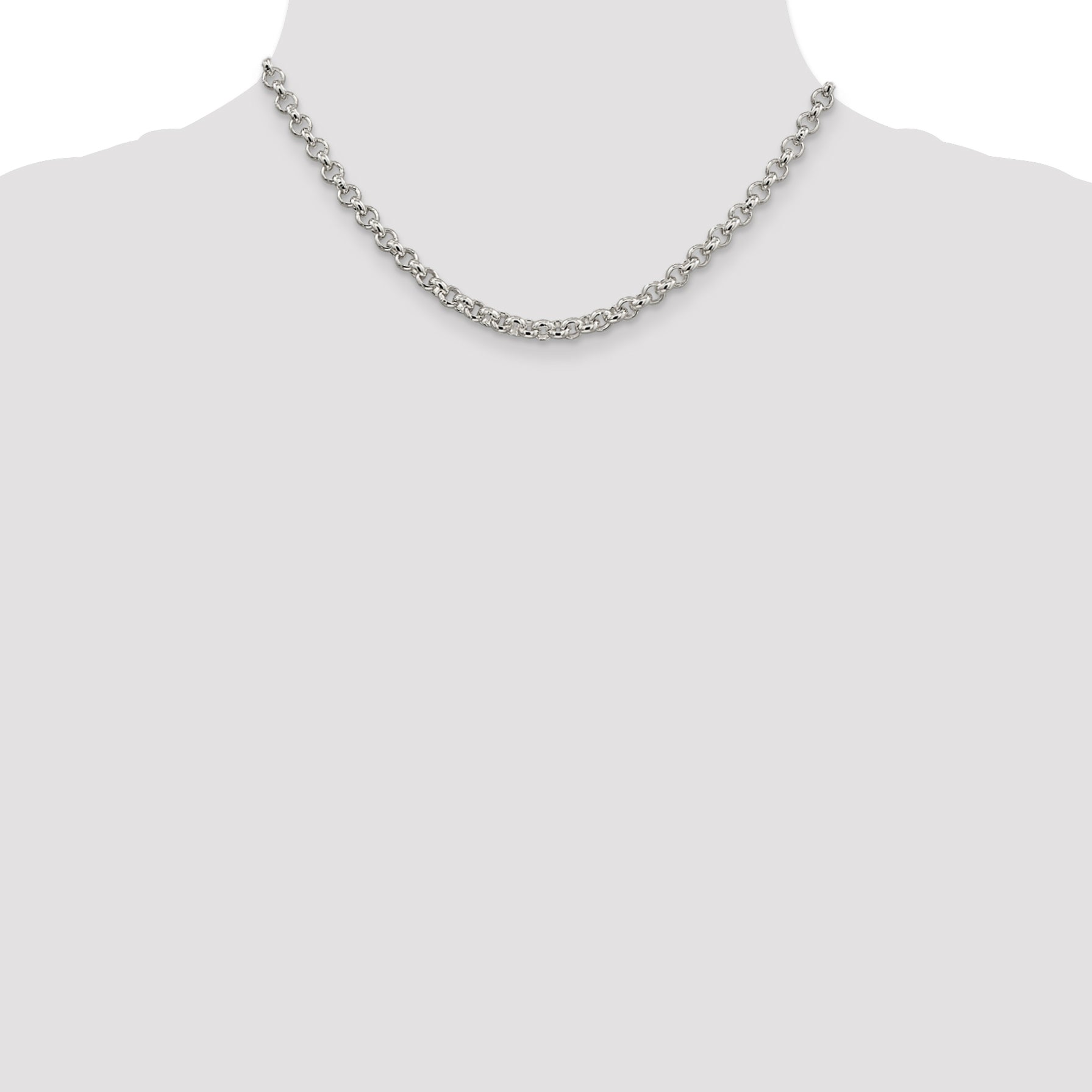 16 Inch Sterling Silver 5mm Rolo Chain Necklace