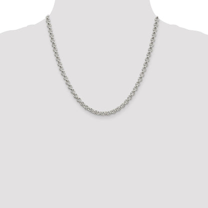 20 Inch Sterling Silver 5mm Rolo Chain Necklace
