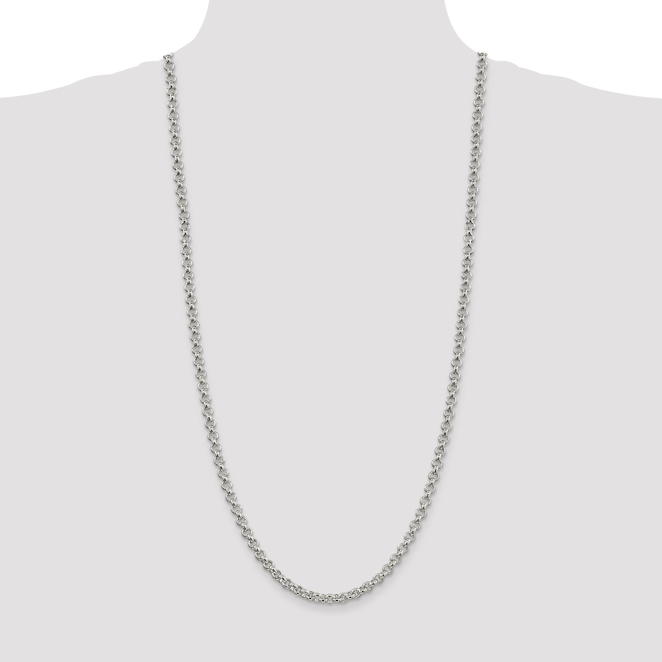30 Inch Sterling Silver 5mm Rolo Chain Necklace