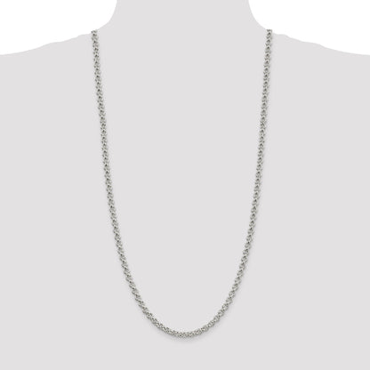30 Inch Sterling Silver 5mm Rolo Chain Necklace