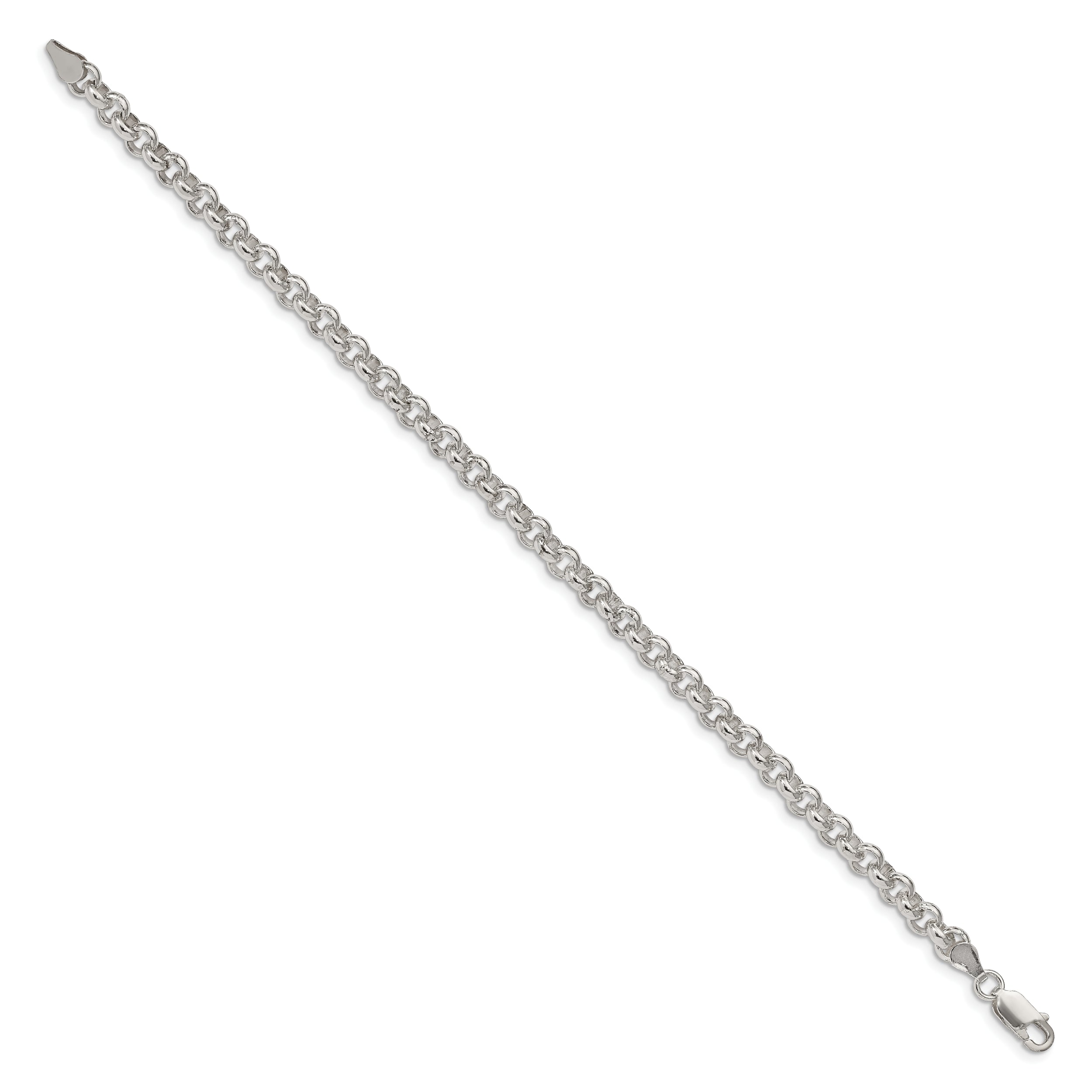 7.5 Inch Sterling Silver 5mm Rolo Chain Bracelet