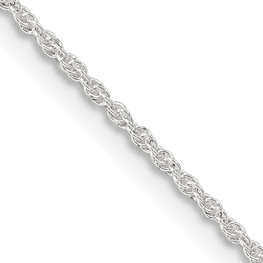 18 Inch Sterling Silver 1.3mm Loose Rope Chain W/2In Ext.
