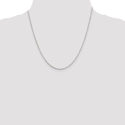 20 Inch Sterling Silver 1.4mm Singapore Chain Necklace