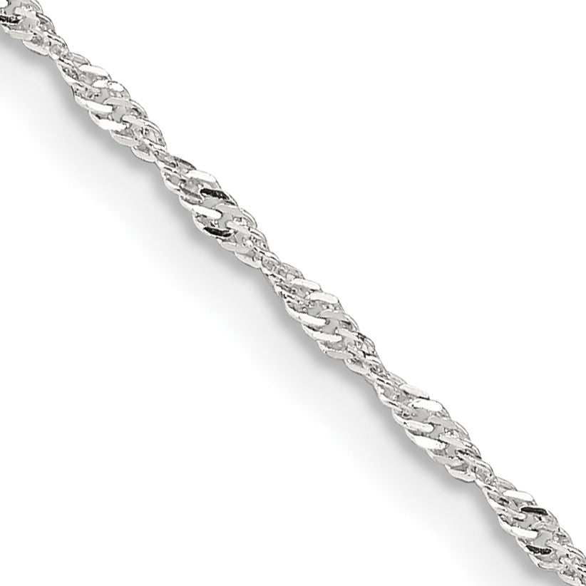 20 Inch Sterling Silver 1.4mm Singapore Chain Necklace