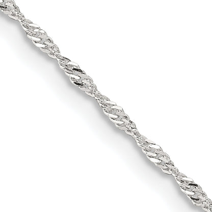 20 Inch Sterling Silver 1.4mm Singapore Chain Necklace