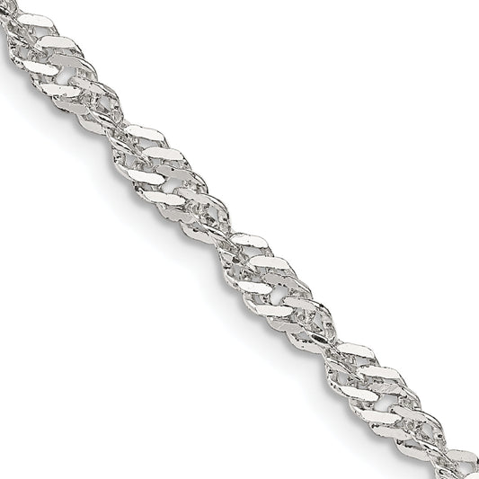 24 Inch Sterling Silver 3.5mm Singapore Chain Necklace