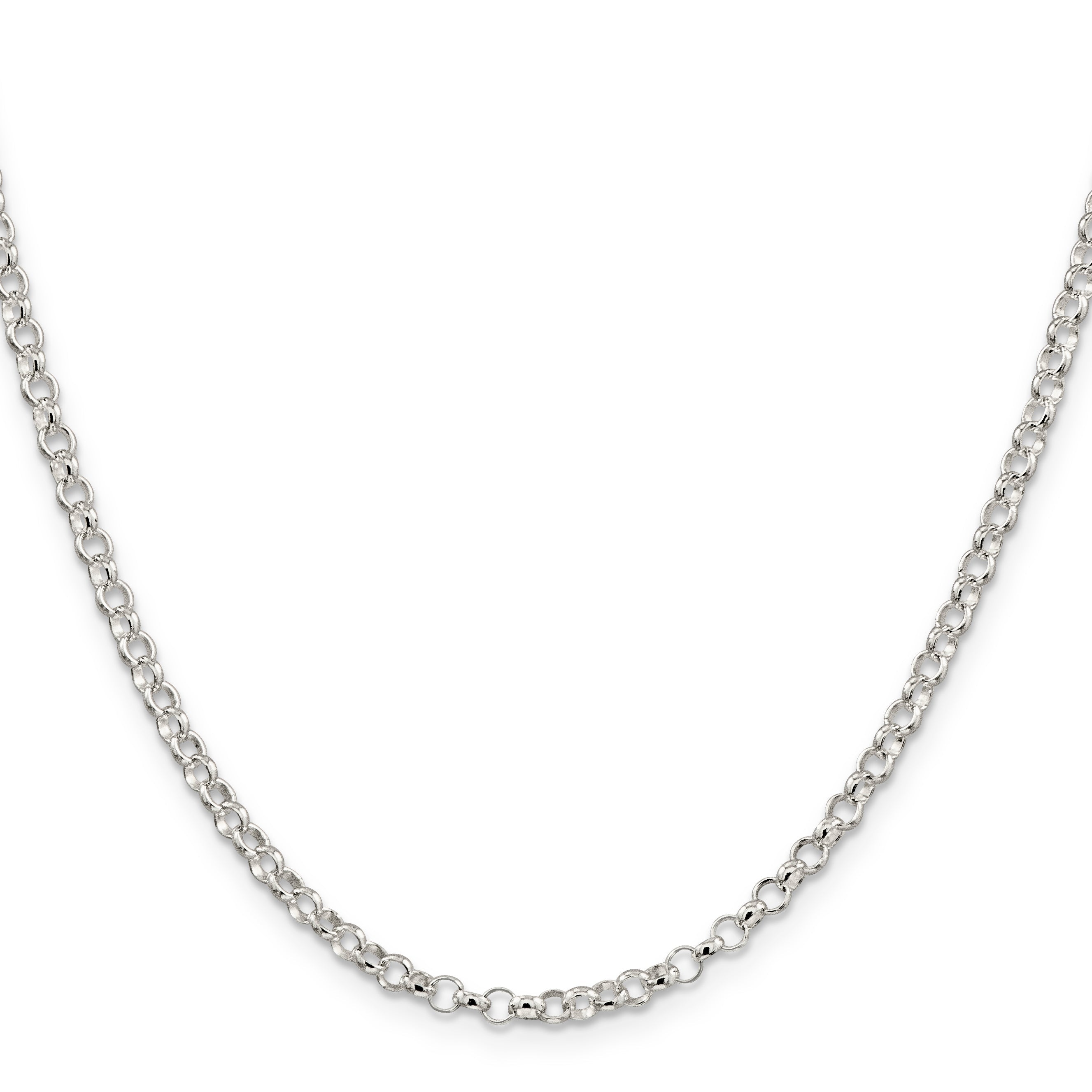 16 Inch Sterling Silver 3.5mm Rolo Chain Necklace