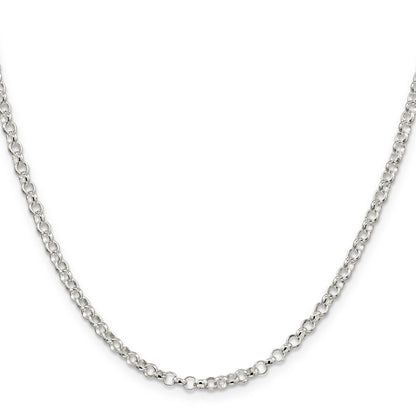 30 Inch Sterling Silver 3.5mm Rolo Chain Necklace