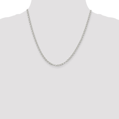 20 Inch Sterling Silver 3.5mm Rolo Chain Necklace