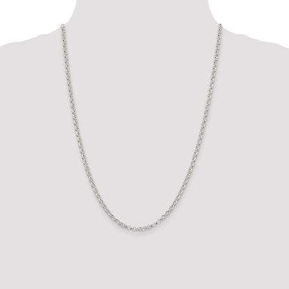 24 Inch Sterling Silver 3.5mm Rolo Chain Necklace