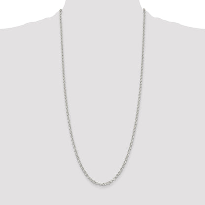 30 Inch Sterling Silver 3.5mm Rolo Chain Necklace