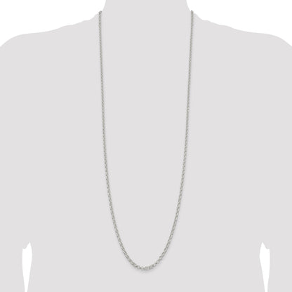 36 Inch Sterling Silver 3.5mm Rolo Chain Necklace