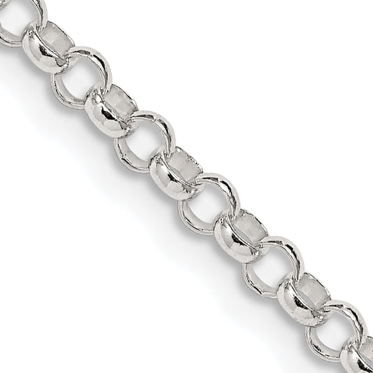 20 Inch Sterling Silver 3.5mm Rolo Chain Necklace