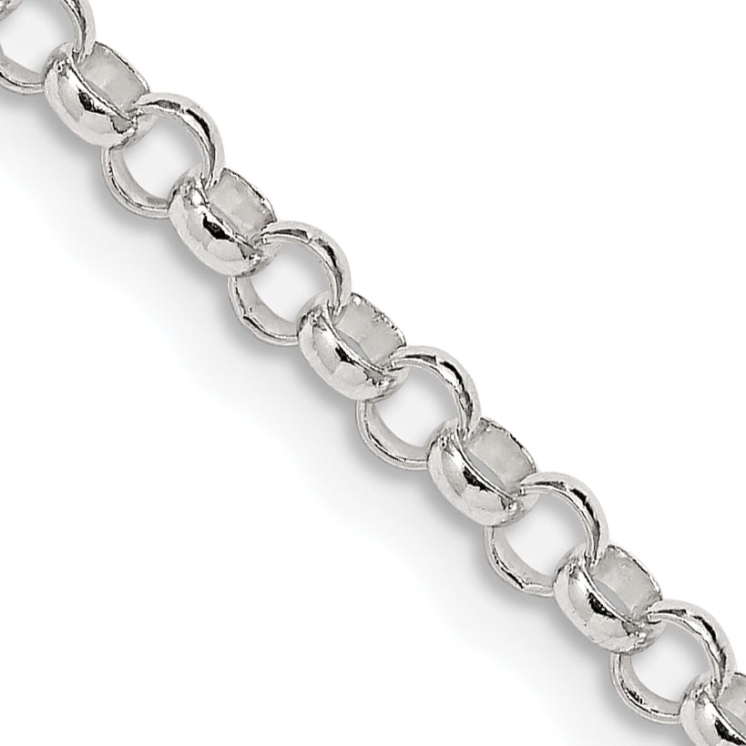 36 Inch Sterling Silver 3.5mm Rolo Chain Necklace