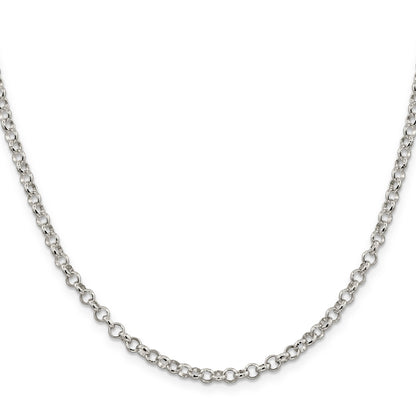 18 Inch Sterling Silver 4mm Rolo Chain Necklace