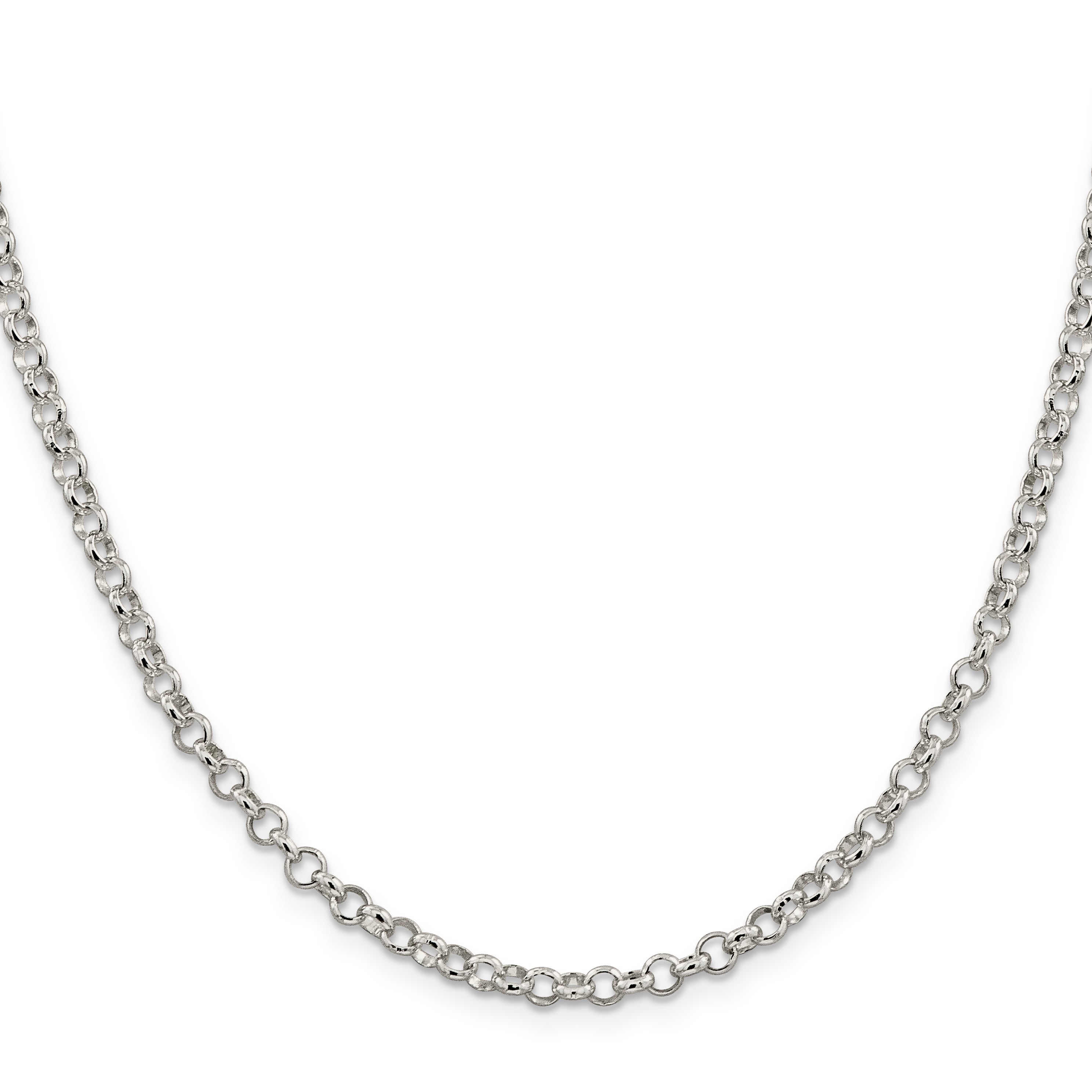 28 Inch Sterling Silver 4mm Rolo Chain Necklace