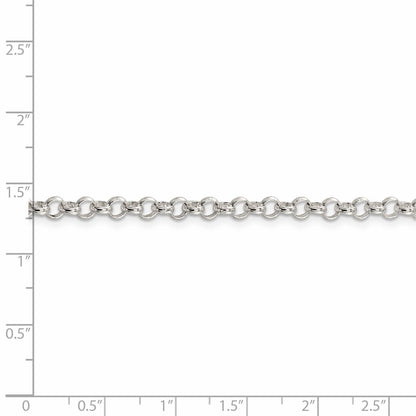 42 Inch Sterling Silver 4mm Rolo Chain Necklace