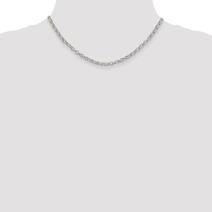 16 Inch Sterling Silver 4mm Rolo Chain Necklace