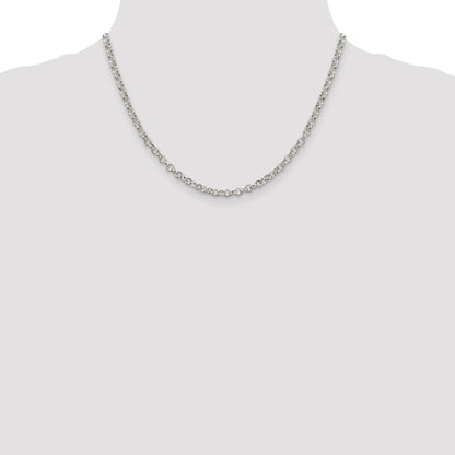 18 Inch Sterling Silver 4mm Rolo Chain Necklace