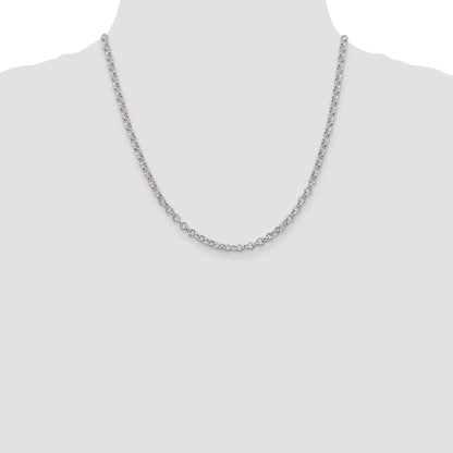 20 Inch Sterling Silver 4mm Rolo Chain Necklace
