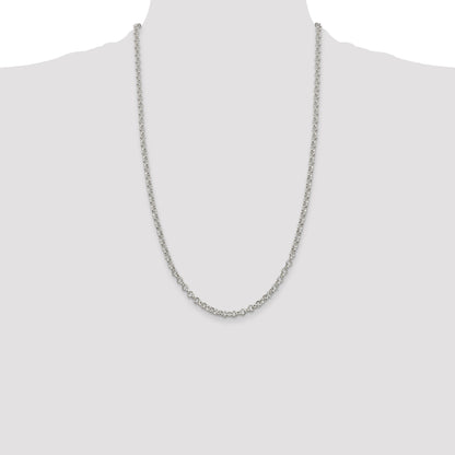 26 Inch Sterling Silver 4mm Rolo Chain Necklace