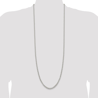 36 Inch Sterling Silver 4mm Rolo Chain Necklace
