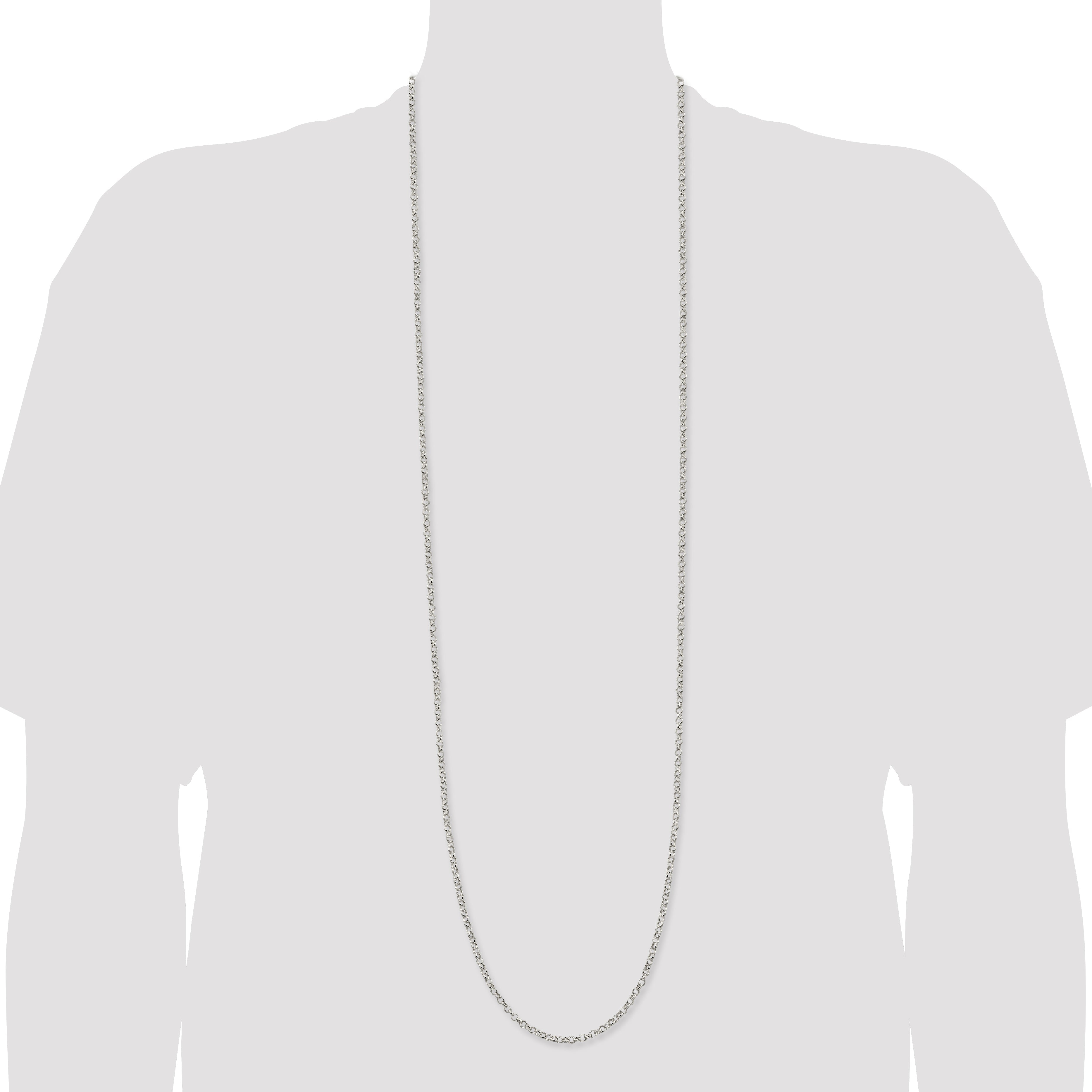 42 Inch Sterling Silver 4mm Rolo Chain Necklace