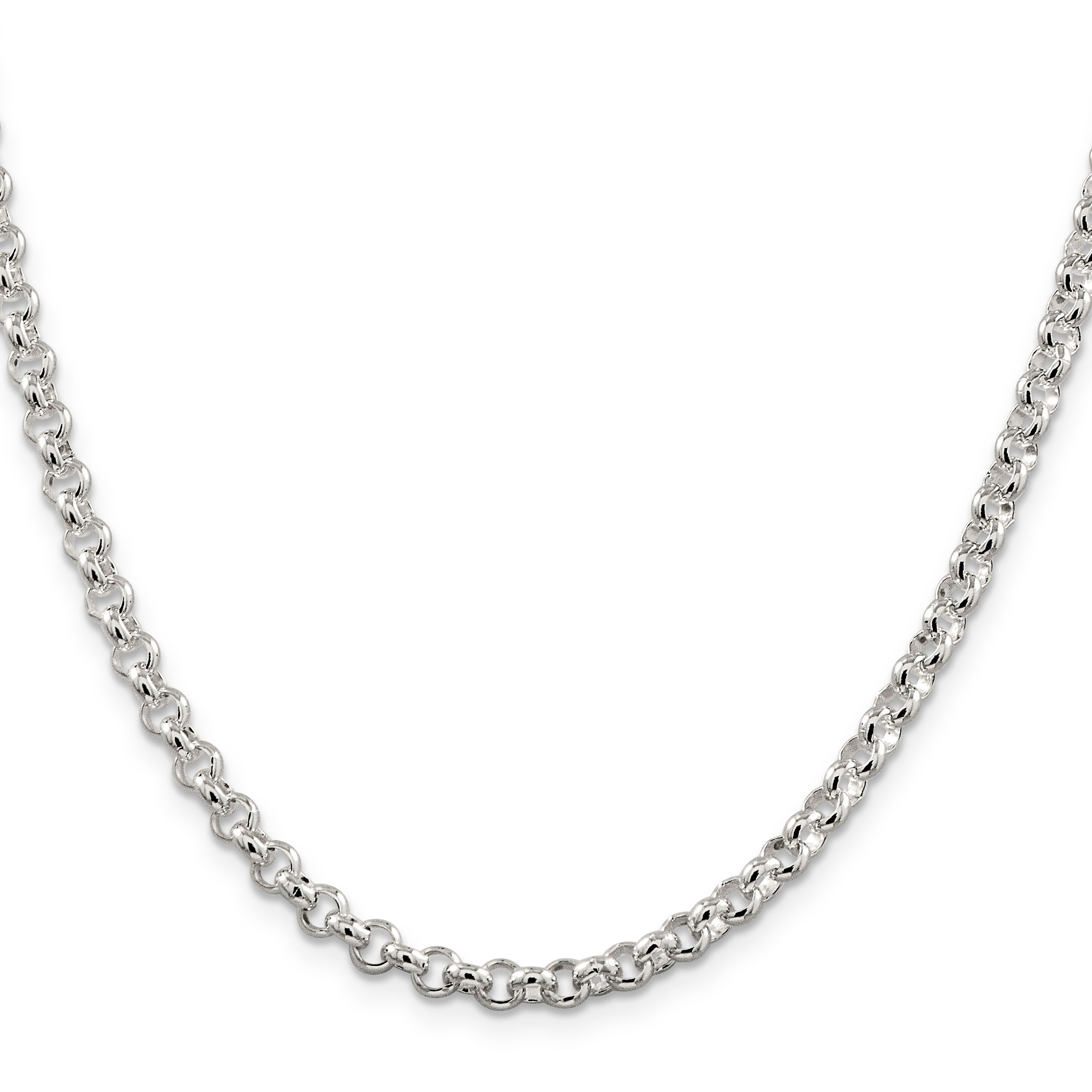 24 Inch Sterling Silver 4.6mm Rolo Chain Necklace