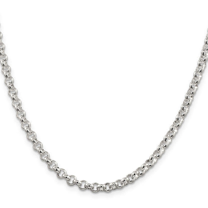 24 Inch Sterling Silver 4.6mm Rolo Chain Necklace