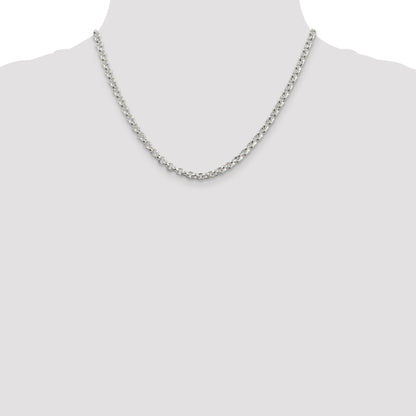 18 Inch Sterling Silver 4.6mm Rolo Chain Necklace