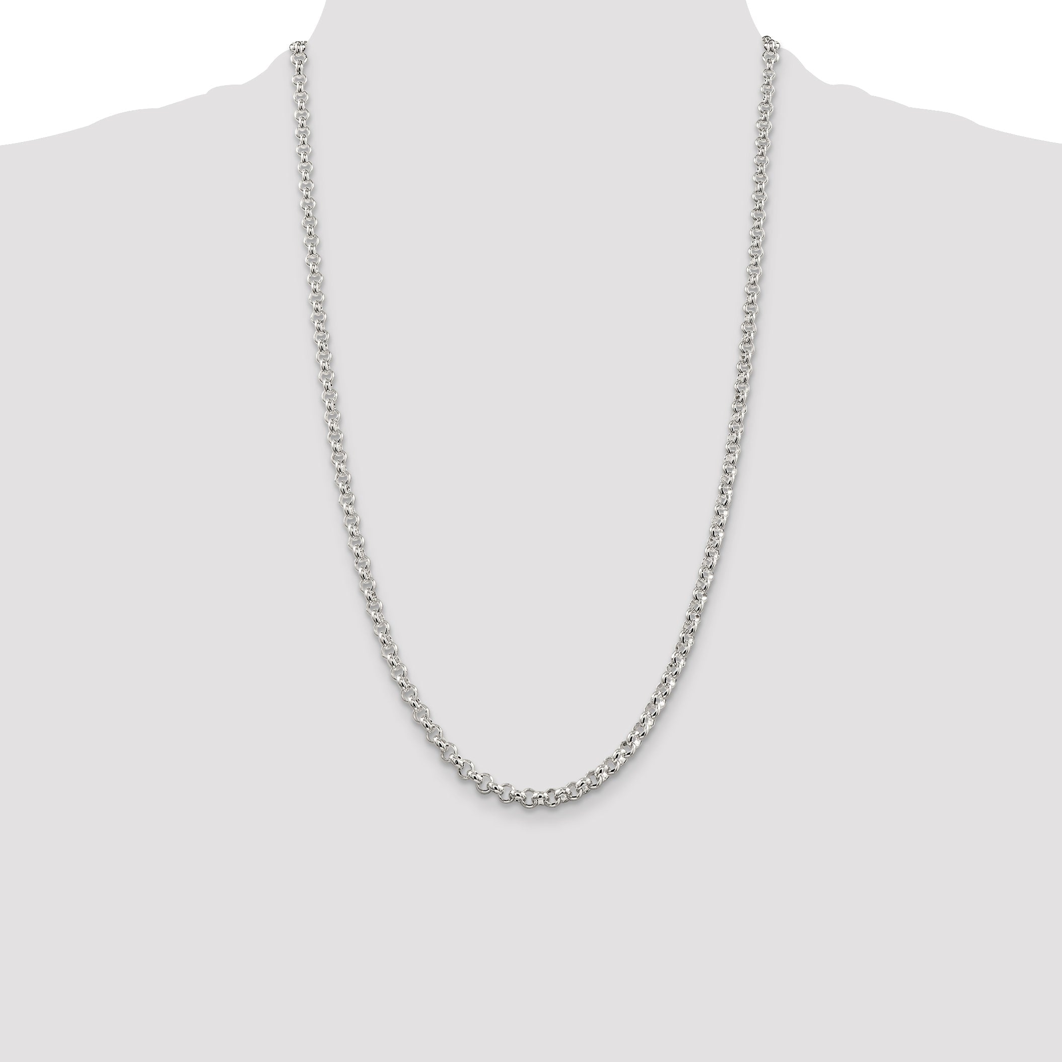 26 Inch Sterling Silver 4.6mm Rolo Chain Necklace