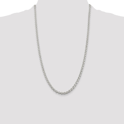 26 Inch Sterling Silver 4.6mm Rolo Chain Necklace