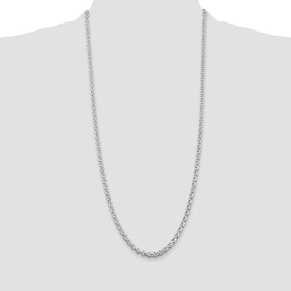 30 Inch Sterling Silver 4.6mm Rolo Chain Necklace