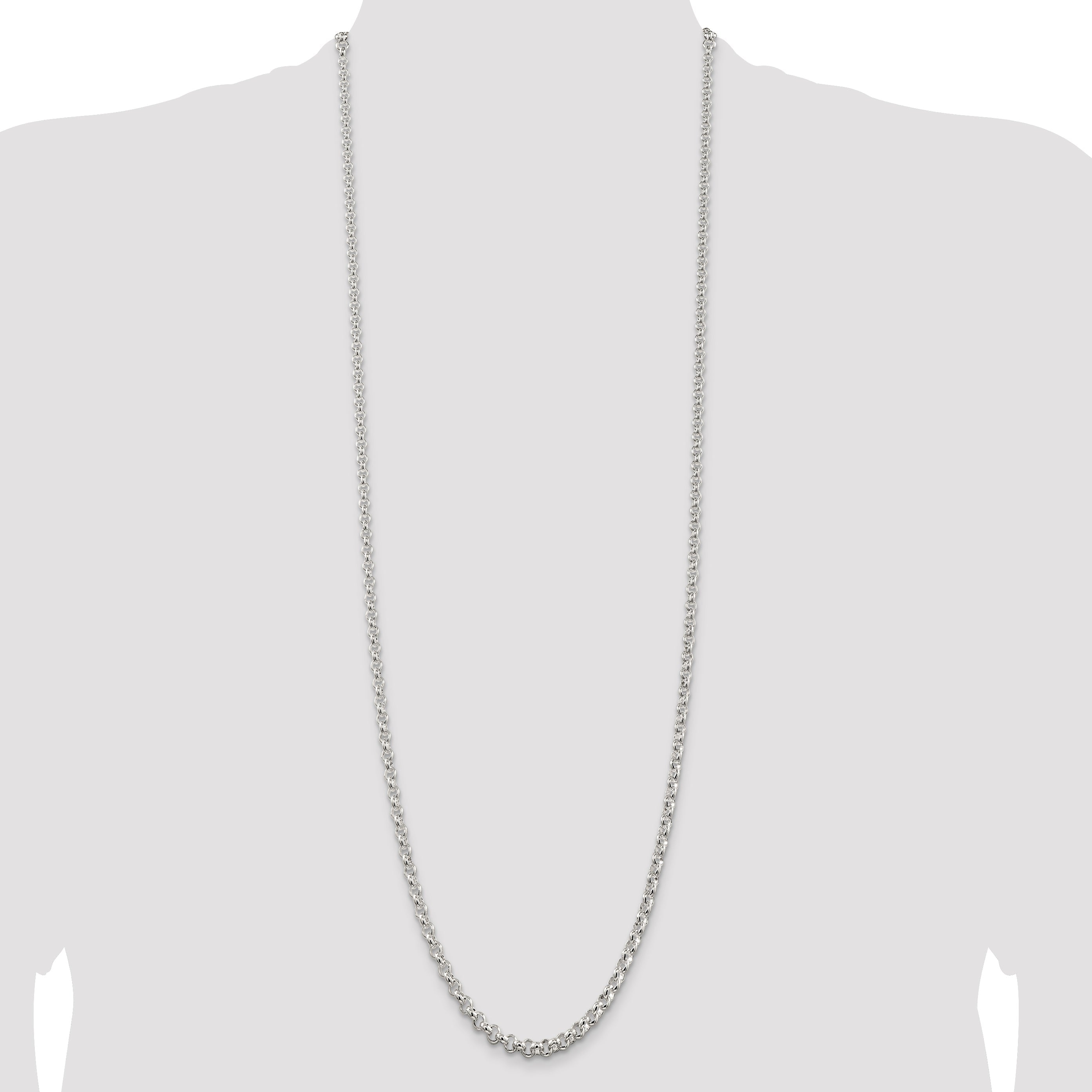 36 Inch Sterling Silver 4.6mm Rolo Chain Necklace