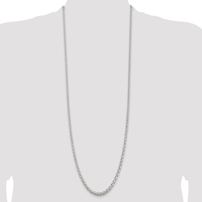36 Inch Sterling Silver 4.6mm Rolo Chain Necklace
