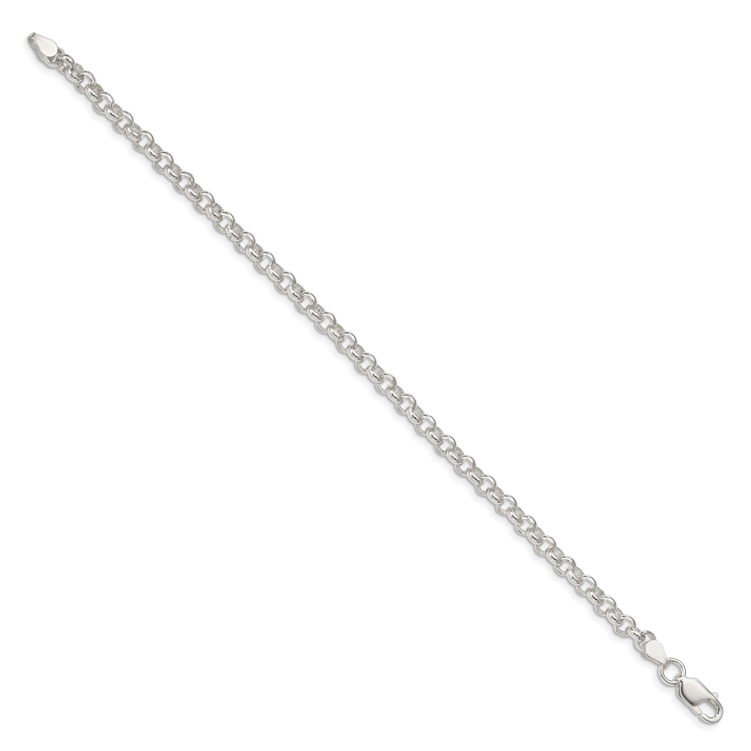 8 Inch Sterling Silver 4.6mm Rolo Chain Bracelet