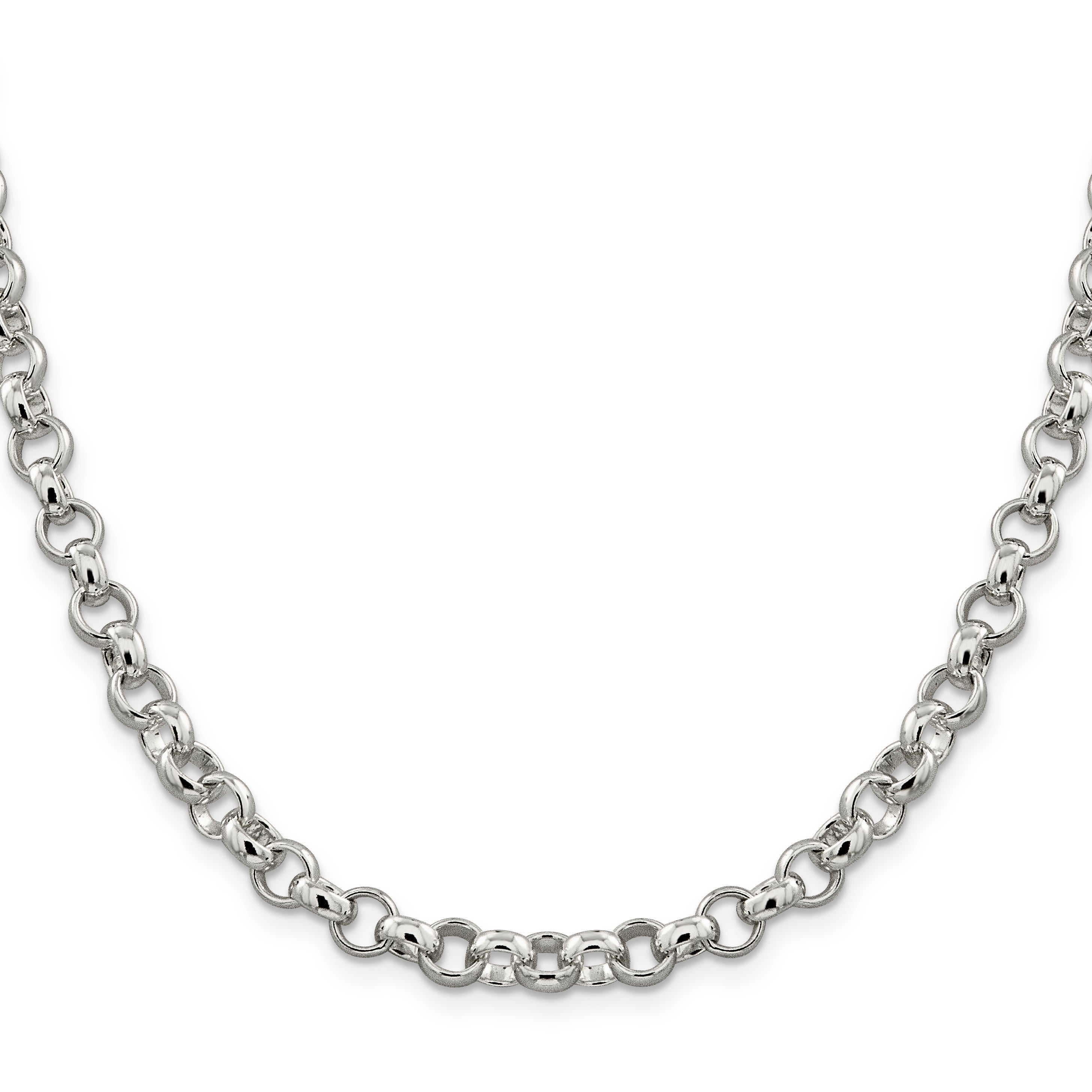 24 Inch Sterling Silver 6.75mm Rolo Chain Necklace